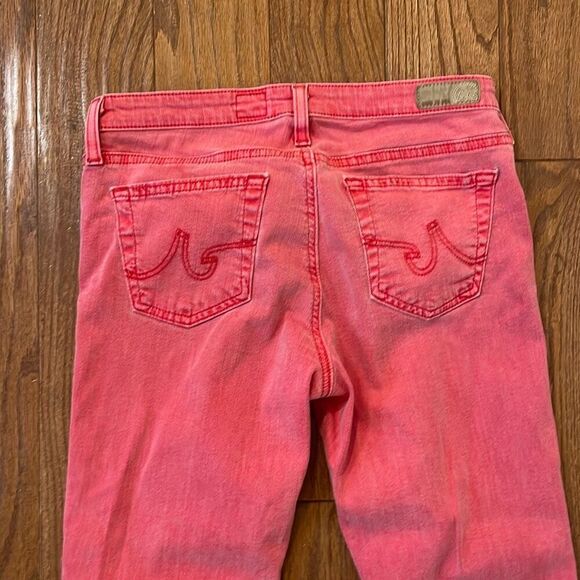 AG Adriano Goldshmied The Stevie red slim straight ankle jeans 28 - Picture 11 of 12